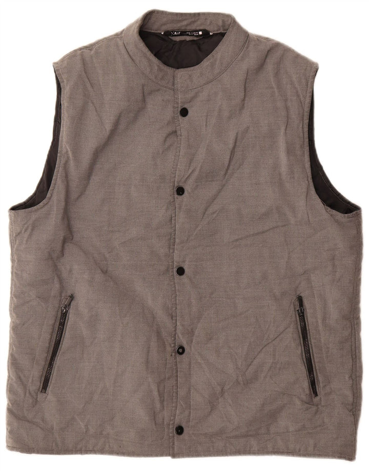 Zara Herren Wattierte Weste UK 42 XL Grau Polyester