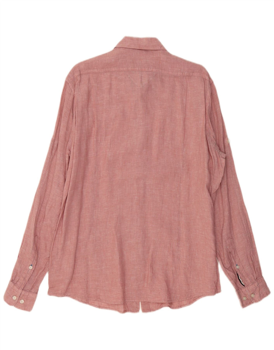 HUGO BOSS Herren-Hemd mit normaler Passform, großes rosa geflecktes Leinen