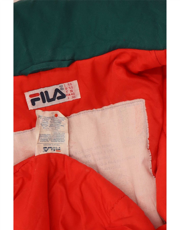 Fila Herren Grafik-Skijacke IT 50 Large Orange Colourblock Polyester