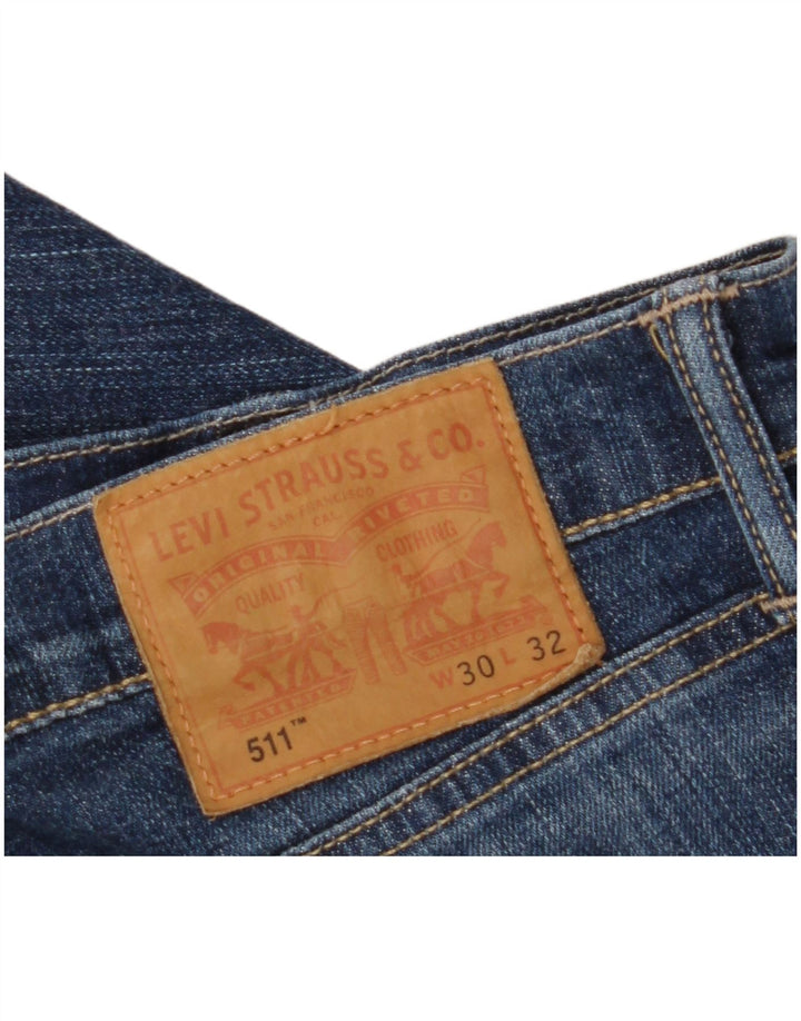 LEVI'S Damen 511 Slim Jeans W30 L32 Blaue Baumwolle