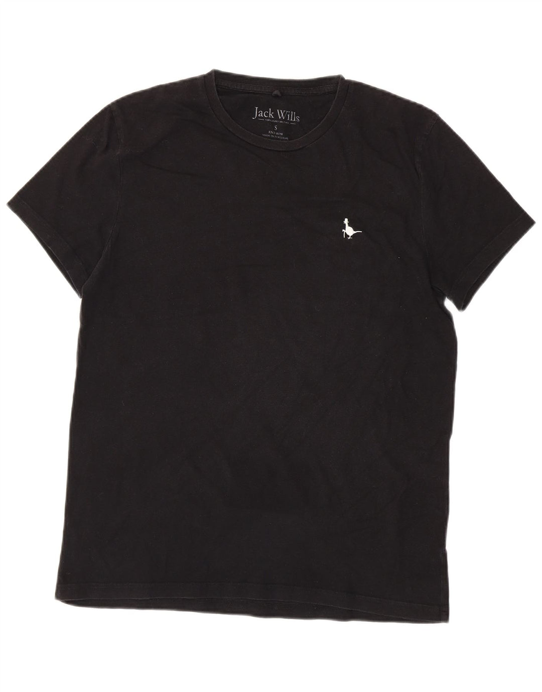 JACK WILLS Herren T-Shirt Top Small Schwarz Baumwolle