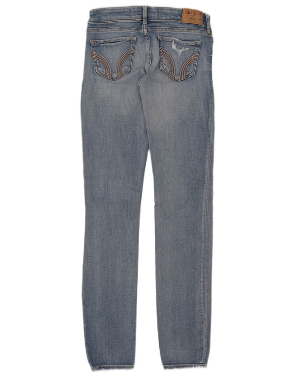 Hollister Damen Distressed Skinny Jeans US 1 XS W25 L31 Blaue Baumwolle
