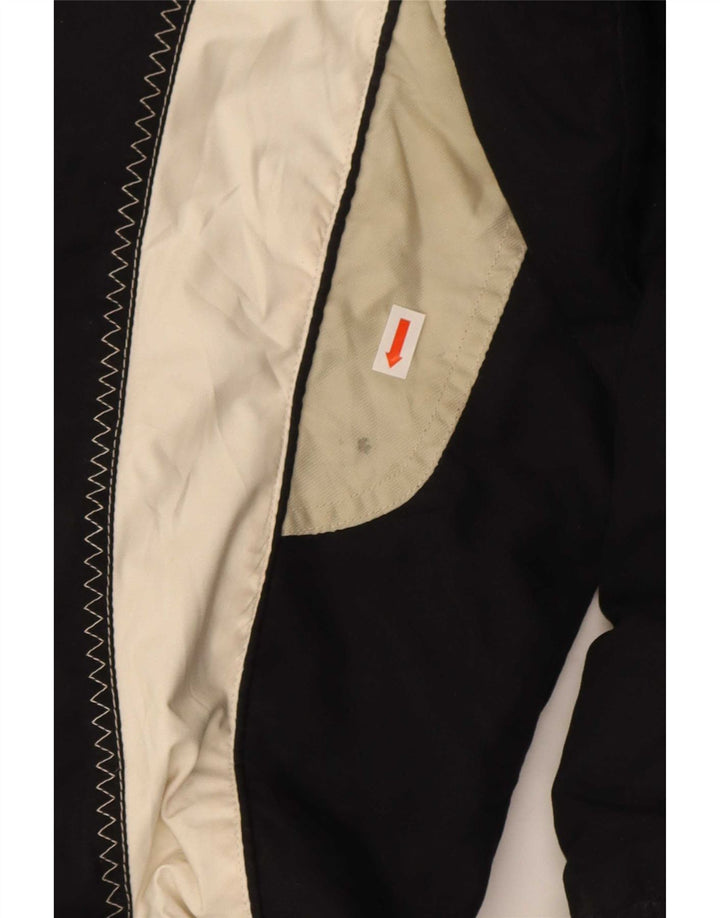 Vintage Herren Skijacke IT 48 Mittelschwarzes Colourblock-Polyester