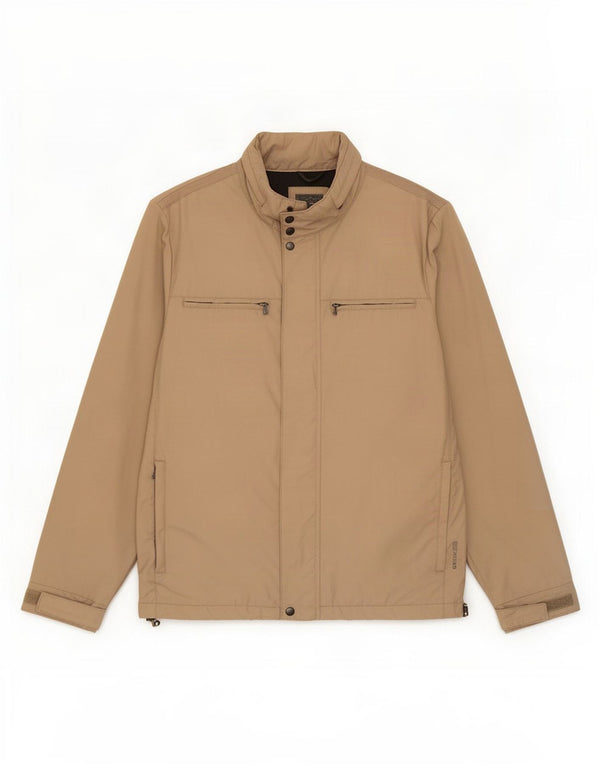 Geox Herren Regenjacke mit Kapuze UK 42 XL Beige Baumwolle