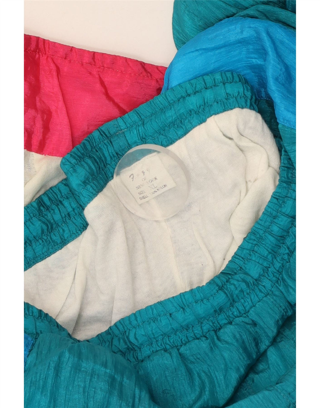 Vintage Herren-Trainingsanzug XL, blaues Colourblock-Nylon