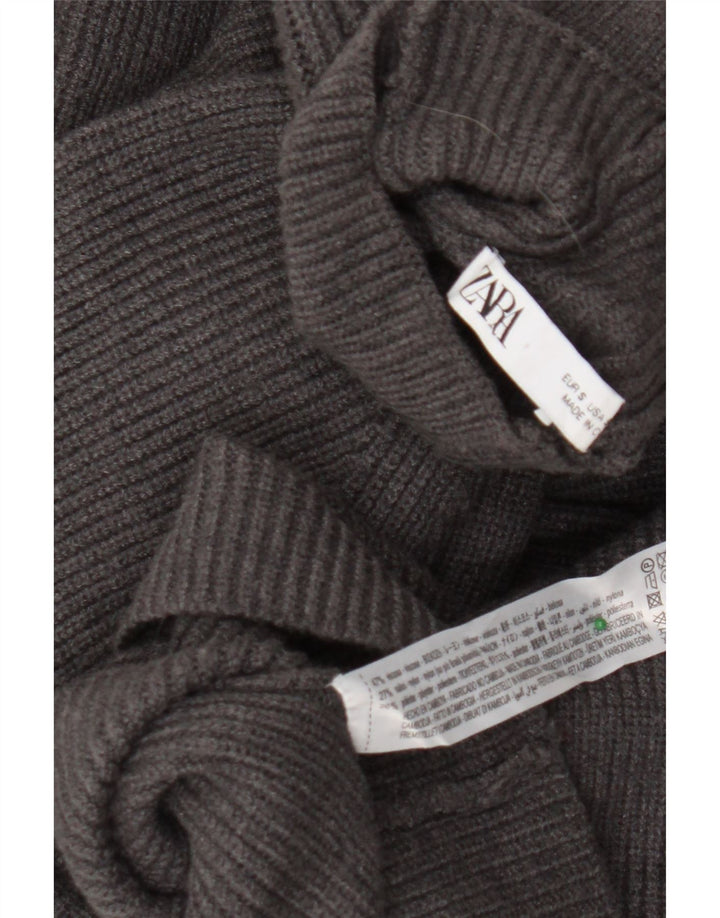 Zara Damen Pulloverkleid UK 10 Small Graue Viskose