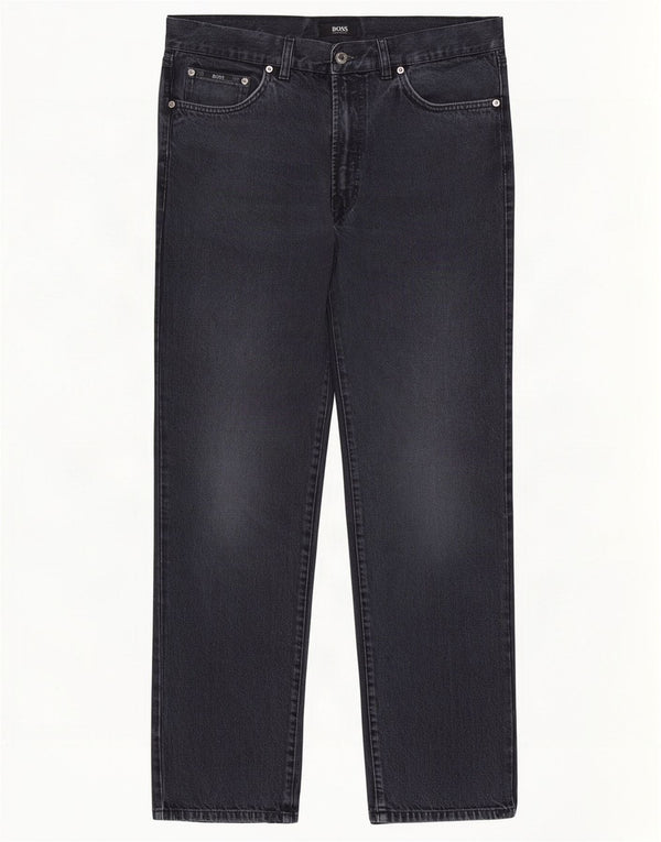 Hugo Boss Herren Arkansas Straight Jeans W34 L32 Marineblaue Baumwolle