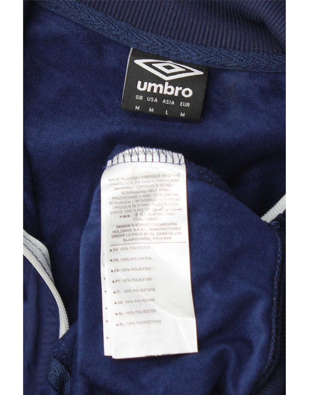 Umbro Herren-Trainingsanzug mit Grafik, mittleres Marineblau, Farbblock-Polyester