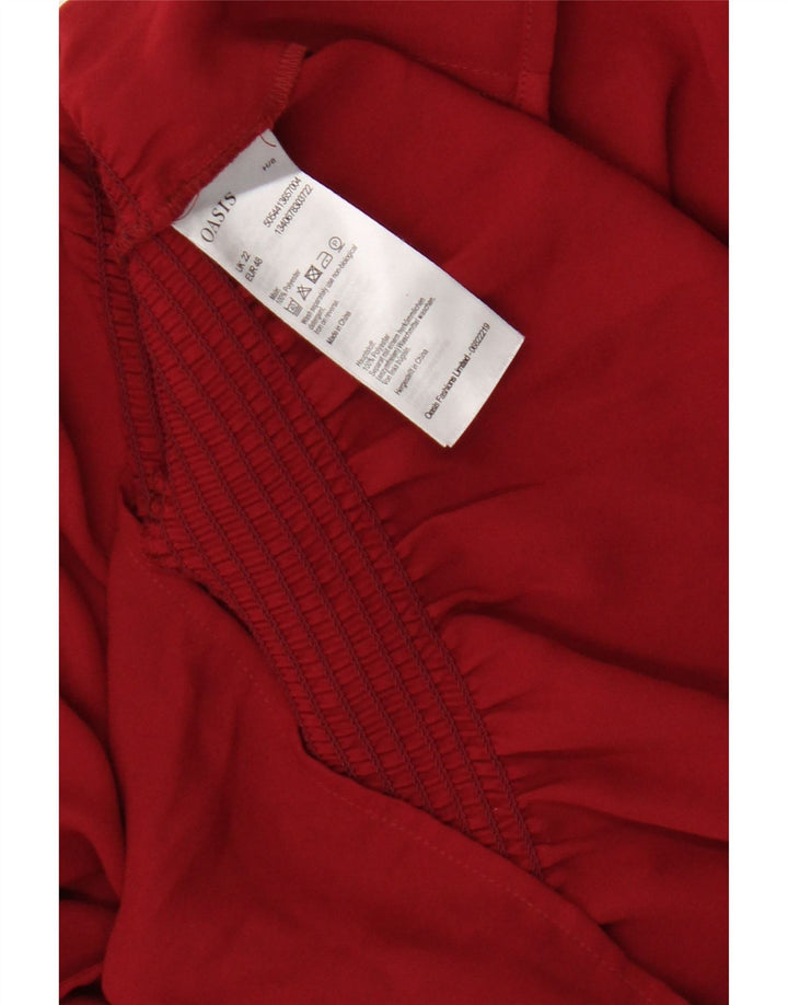 Oasis Langarm-Blusenoberteil für Damen, UK 22 3XL, Burgunderrot, Polyester