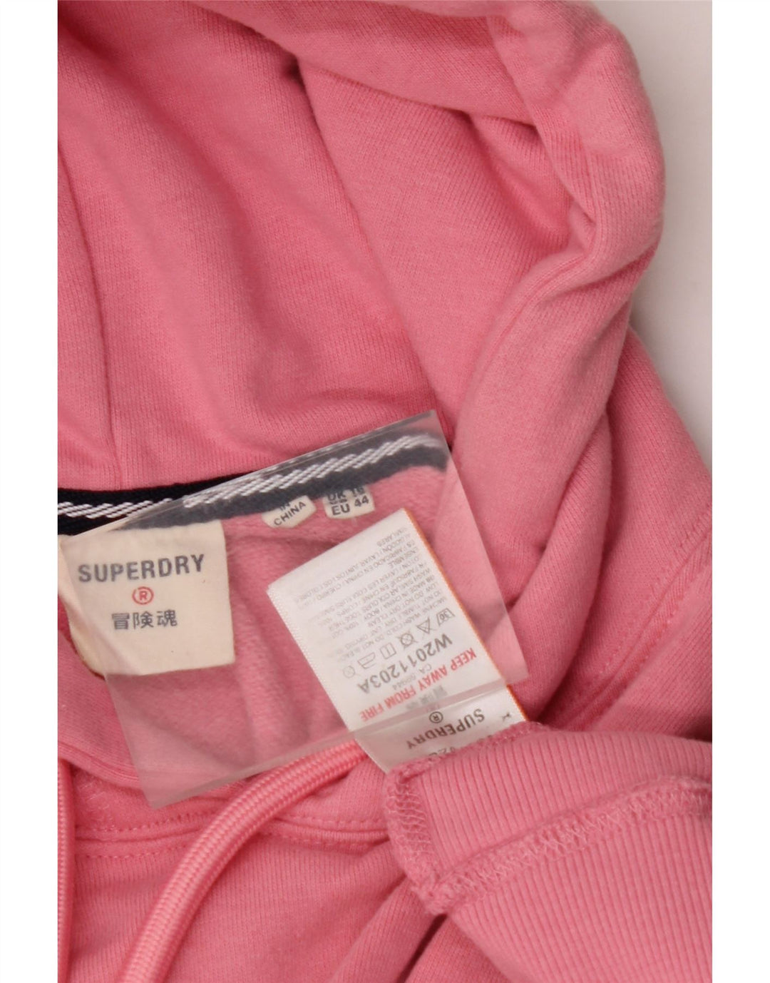 SUPERDRY Damen Crop Graphic Übergroßer Kapuzenpullover UK 16 Large Rosa