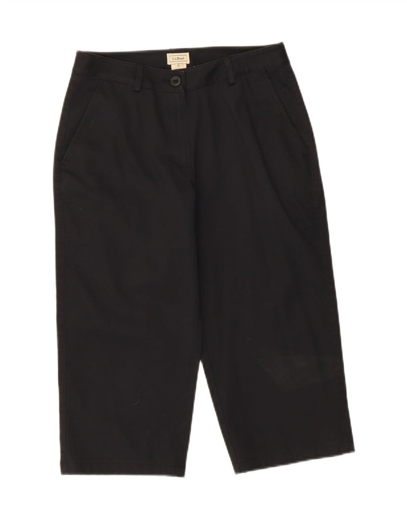 L.L.BEAN Womens Straight Capri Trousers US 4 Small W28 L18 Black Cotton Vintage L.L.Bean and Second-Hand L.L.Bean from Messina Hembry 