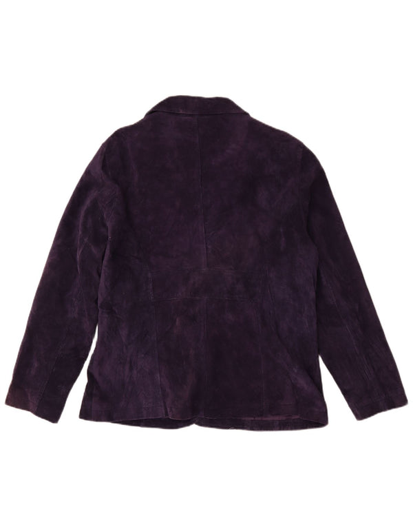 TCM Damen 3-Knopf-Wildleder-Blazerjacke UK 20 2XL Lila Leder