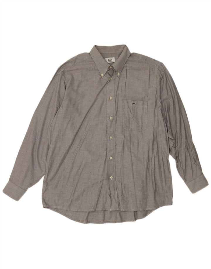 Lacoste Herrenhemd Größe 44 XL Graue Baumwolle
