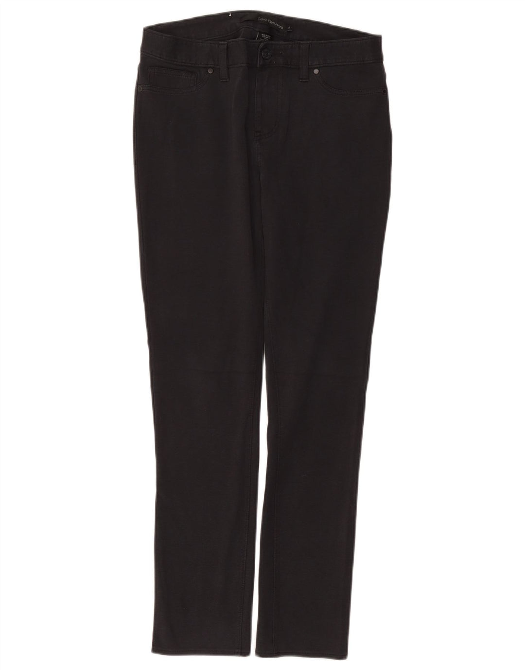 CALVIN KLEIN Damen Slim Casual Hose US 6 Medium W30 L28 Graue Baumwolle