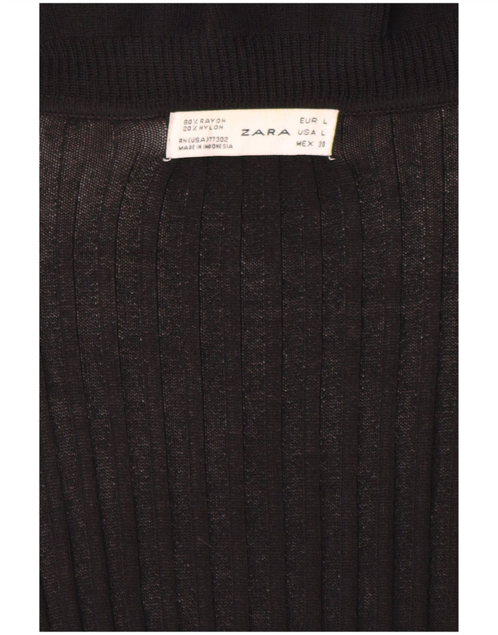 Offener Cardigan-Pullover für Damen von Zara, Gr. 40, Größe L, Schwarz