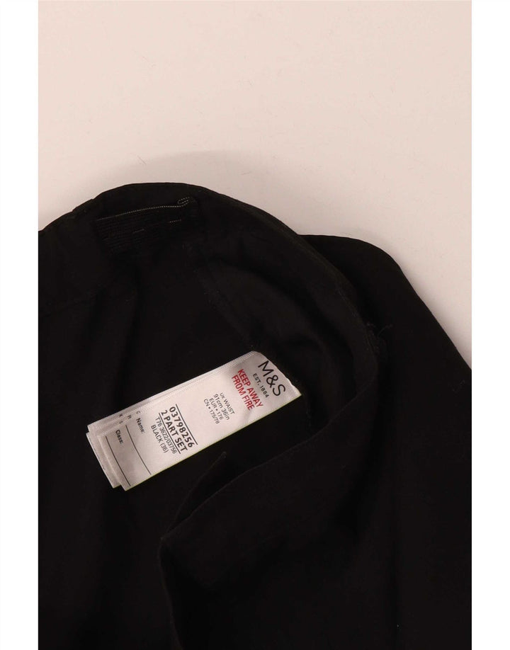 Gerade Herren-Anzughose von Marks & Spencer, W36, L30, schwarzes Polyester