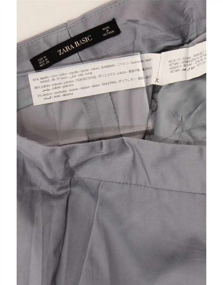 Gerade Chino-Hose für Damen von Zara, Größe M, W28, L26, Grau, Baumwolle