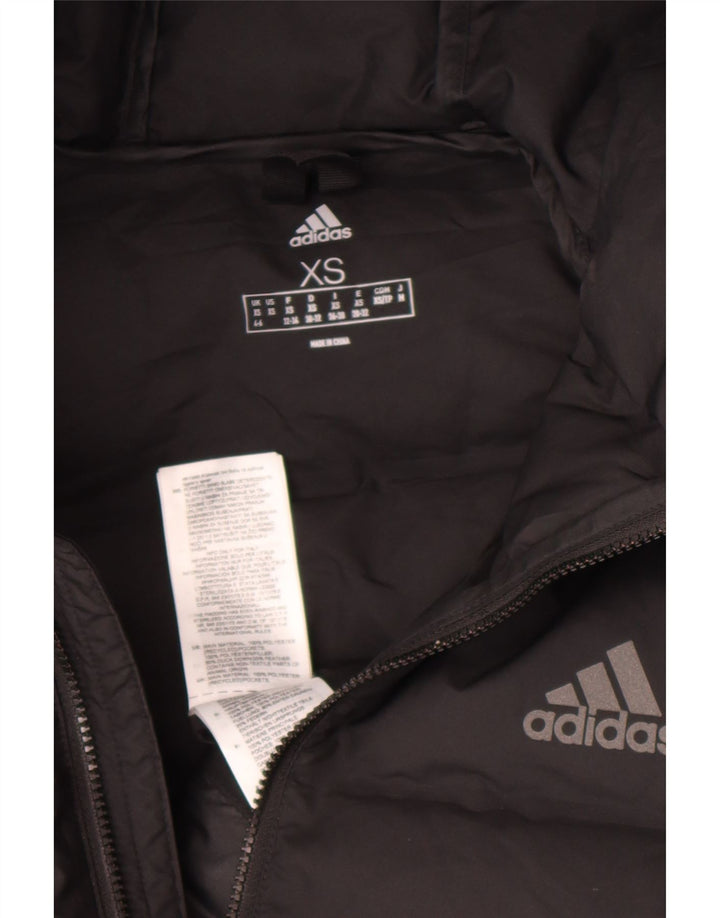 Adidas Damen Kapuzenjacke, gepolstert, UK 4/6, XS, Schwarz, Polyester