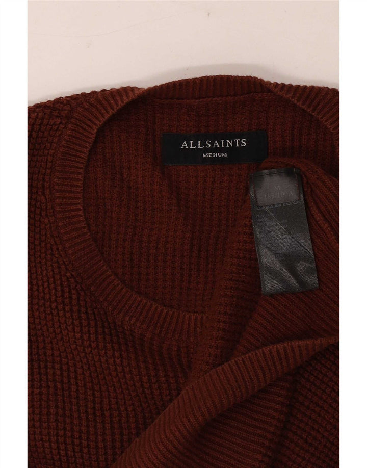 All Saints Herren-Pullover mit Rundhalsausschnitt, mittelbraune Baumwolle