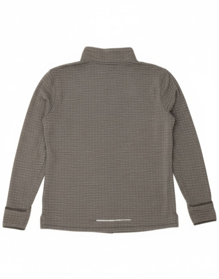 Nike Herren-Trainingsanzug-Oberteil mit Reißverschluss am Hals, großes grau geflecktes Polyester