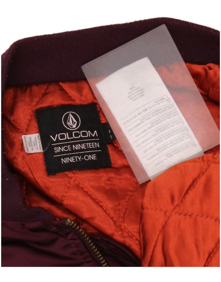 Volcom Damen Übergroße Bomberjacke UK 10 Small Lila Polyester