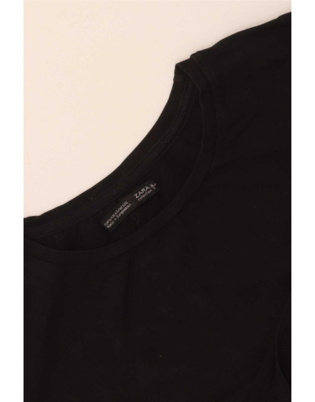 Zara Damen Crop T-Shirt Top UK 8 Small Schwarz