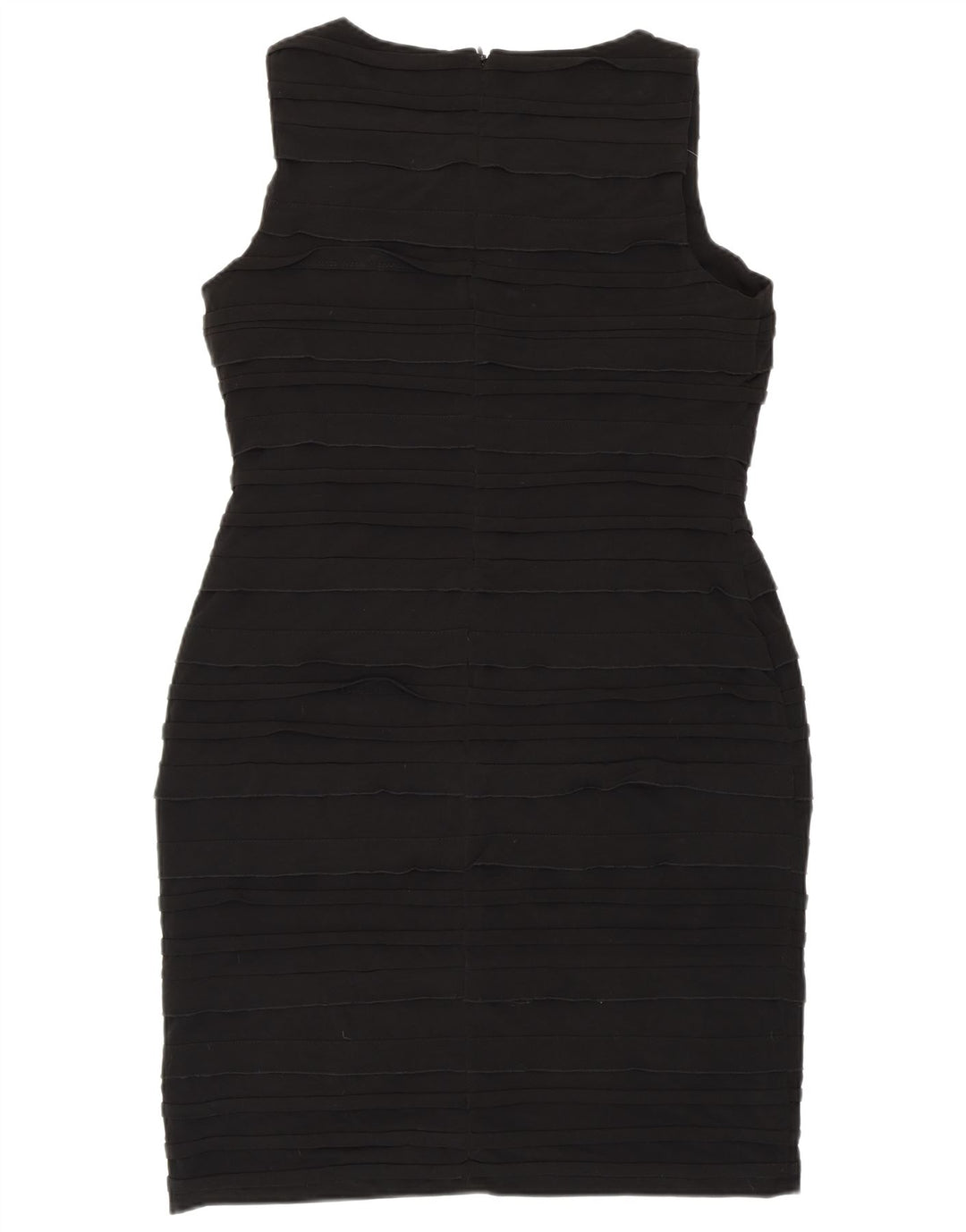 CALVIN KLEIN Damen Ärmelloses Etuikleid US 12 Large Schwarz Polyester