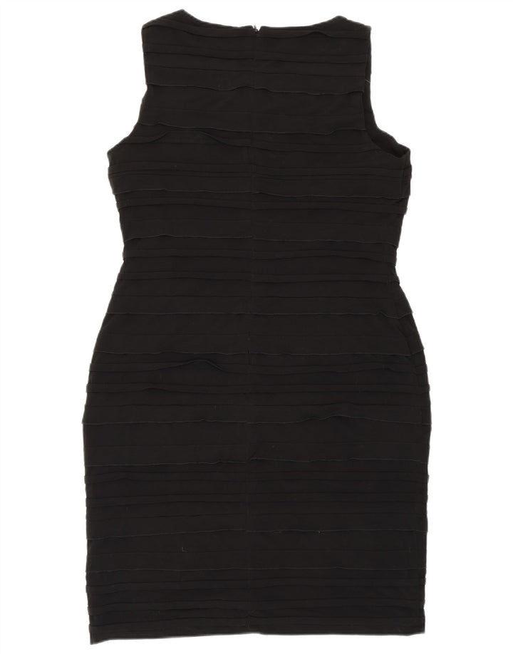 CALVIN KLEIN Damen Ärmelloses Etuikleid US 12 Large Schwarz Polyester