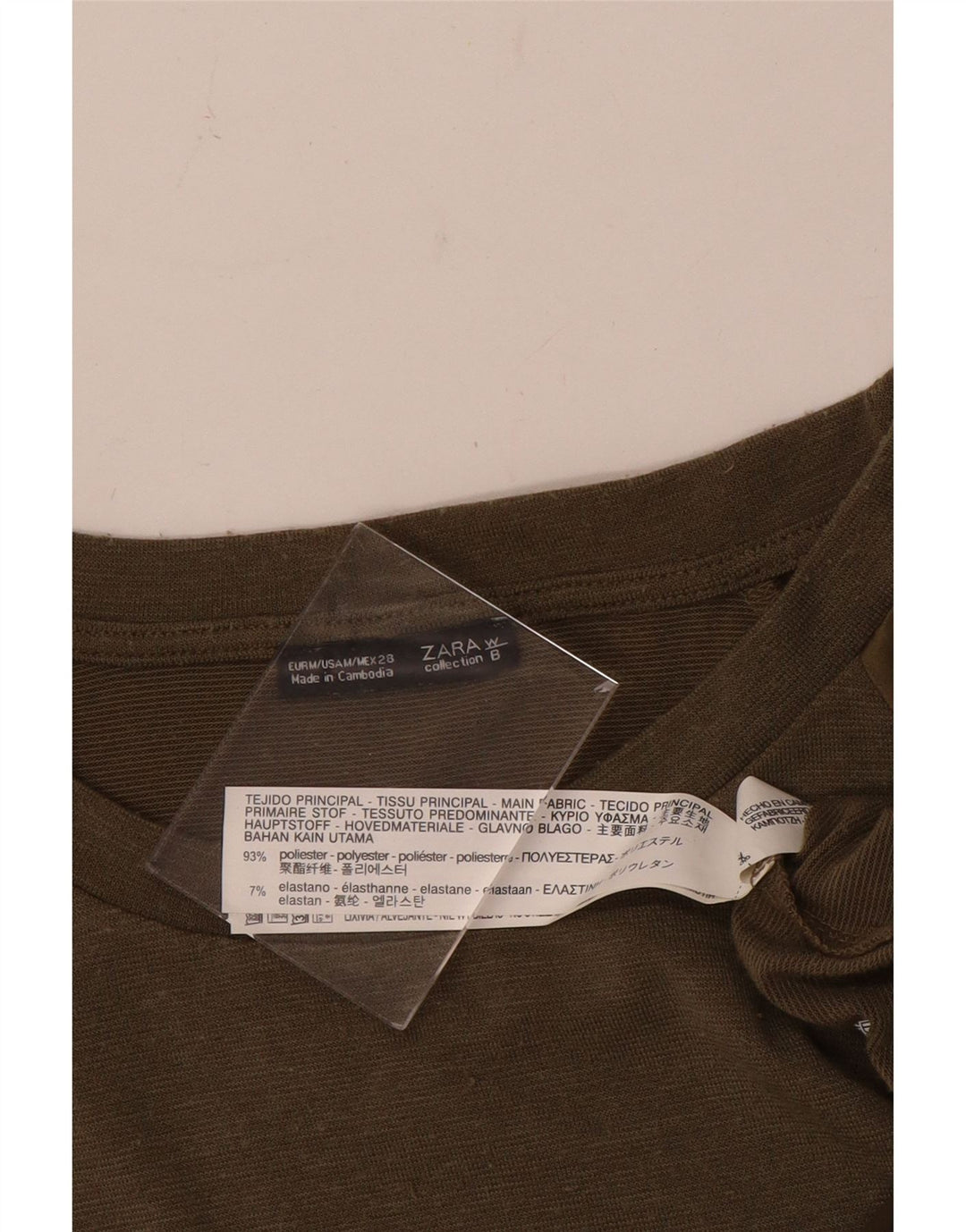 Asymmetrisches Tunika-Oberteil für Damen von Zara, UK 14, Mittelgrün, Polyester