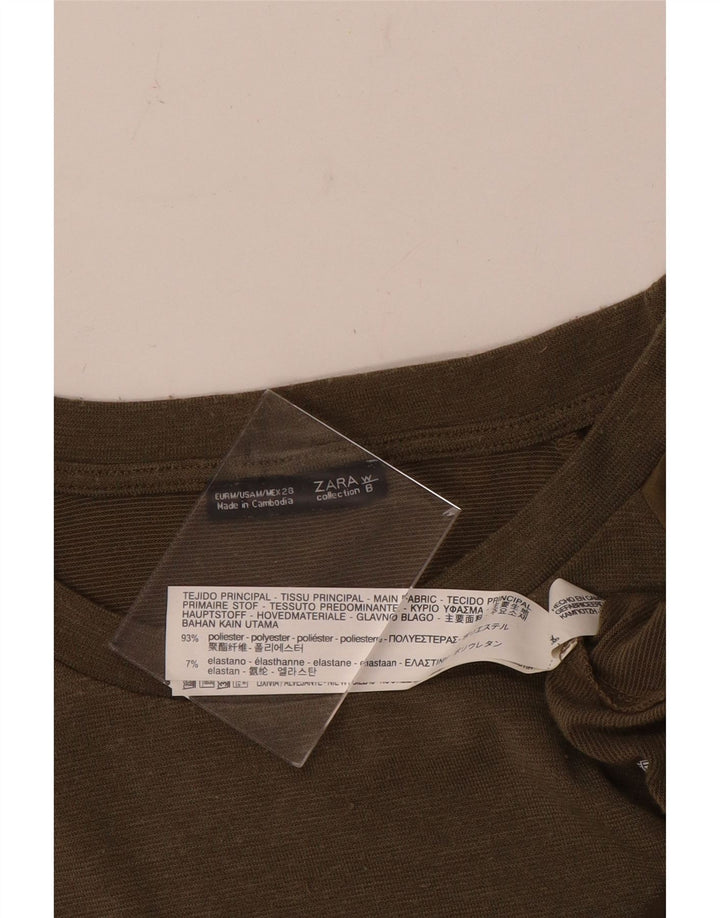 Asymmetrisches Tunika-Oberteil für Damen von Zara, UK 14, Mittelgrün, Polyester