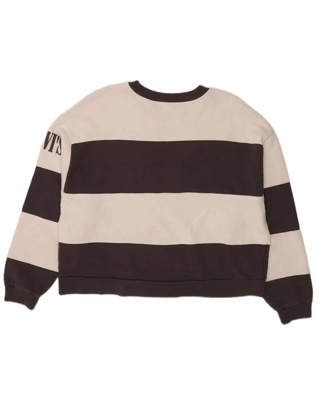 Levi's Damen-Pullover, übergroßer Crop-Sweatshirt, Gr. 14, mittelschwarz gestreift
