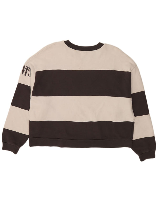 Levi's Damen-Pullover, übergroßer Crop-Sweatshirt, Gr. 14, mittelschwarz gestreift