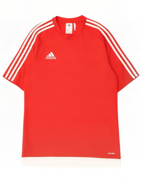 Adidas Herren Climalite Mittelrotes Farbblock-Polyester