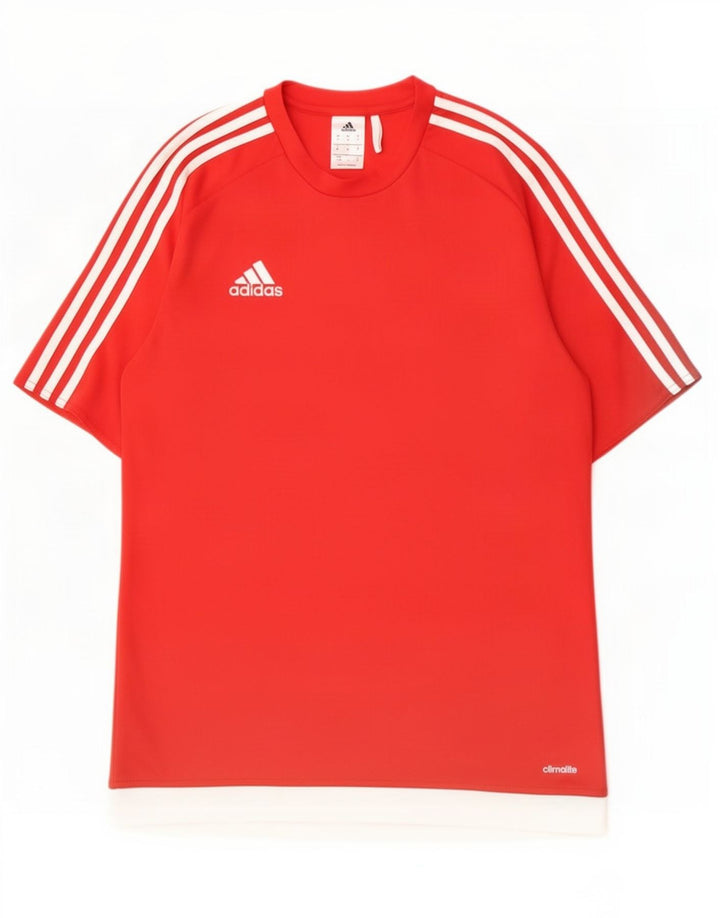 Adidas Herren Climalite Mittelrotes Farbblock-Polyester