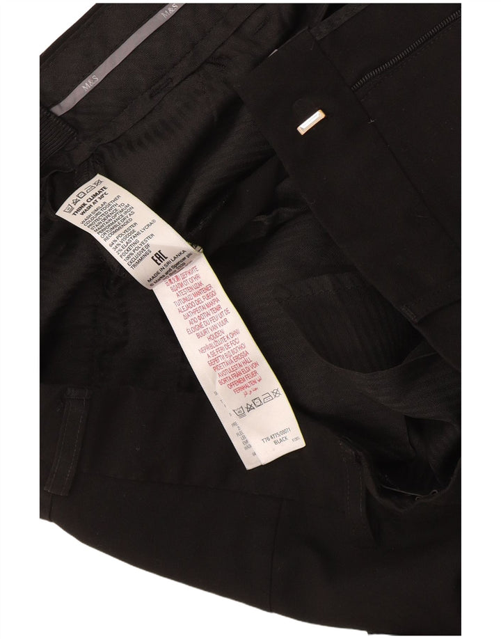 Marks & Spencer Slim-Anzughose für Jungen, 13–14 Jahre, W30 L30, schwarzes Polyester