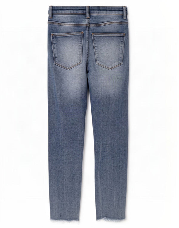 Zara Damen Crop High Rise Skinny Jeans EU 38 Small W24 L25 Blaue Baumwolle