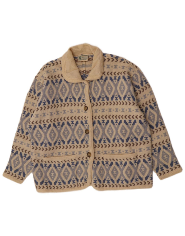 Laura Ashley Damen-Strickjacke in Übergröße, Gr. 18, XL, gebrochenes Weiß, geometrisch