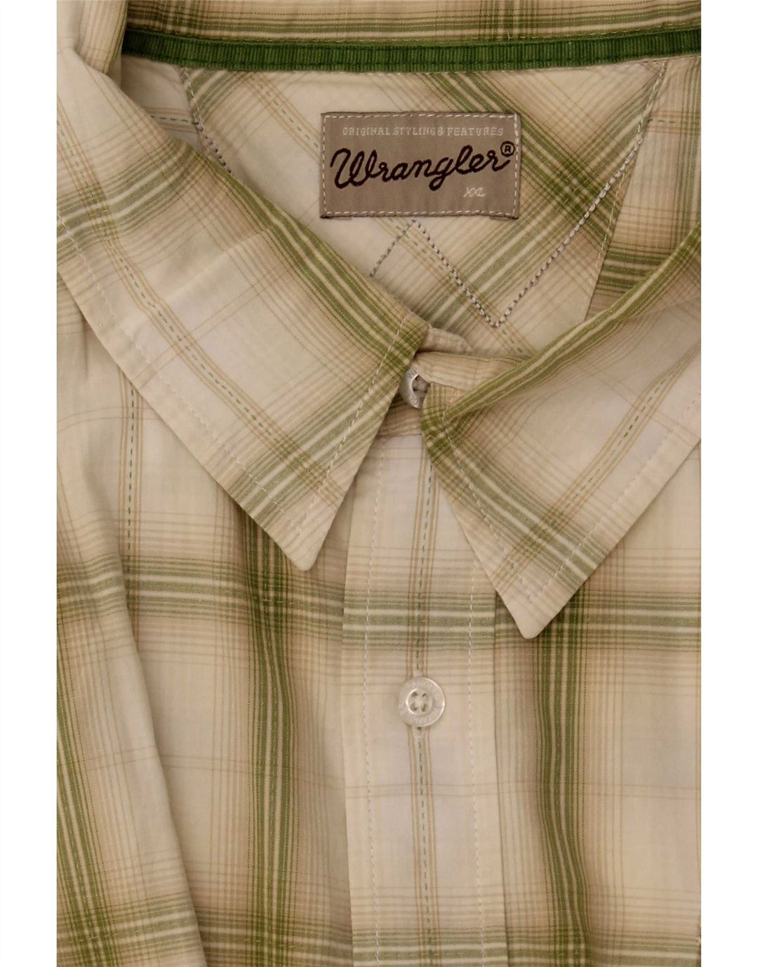 Wrangler Herren Kurzarmhemd XL grün kariert