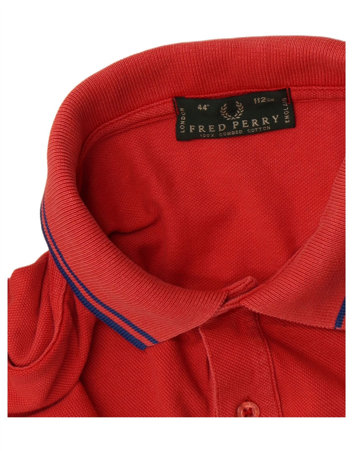 Fred Perry Herren-Poloshirt aus mittelroter Baumwolle