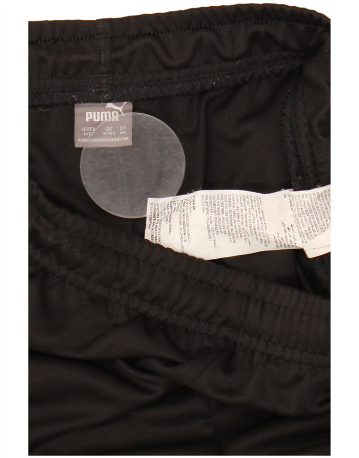 Puma Jungen-Trainingshose, 13–14 Jahre, schwarzes Colourblock-Polyester