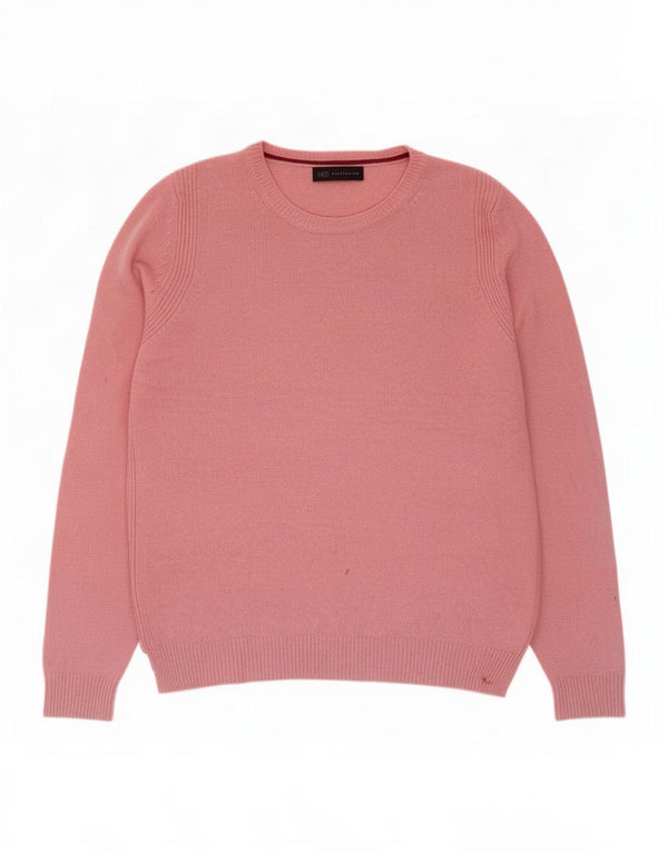 Marks & Spencer Damen-Pullover mit U-Boot-Ausschnitt, UK 12, mittelrosa Wolle