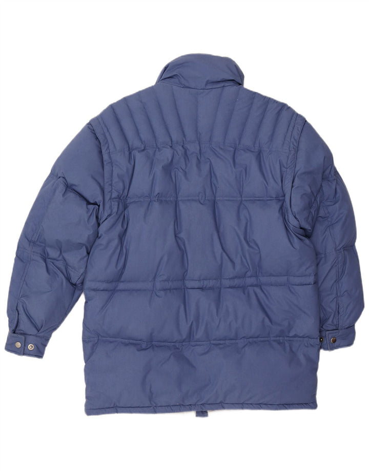 VINTAGE Wattierte Herrenjacke IT 48 Mittelblaues Polyester