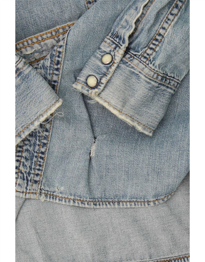 Lee Damen Jeanshemd UK 16 Large Blaue Baumwolle