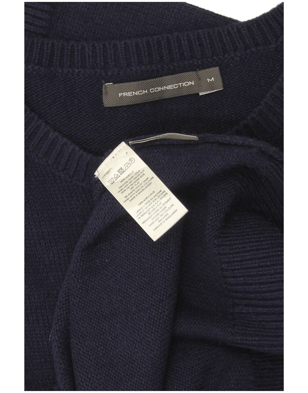 FRENCH CONNECTION Herren-Pullover mit Rundhalsausschnitt, mittleres Marineblau, Fair Isle-Muster
