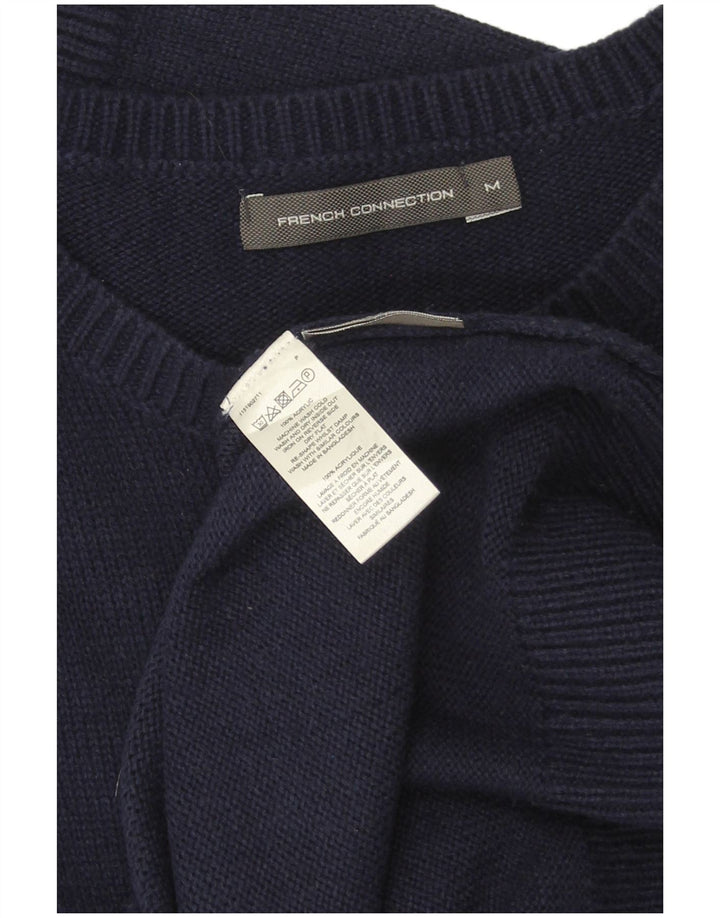 FRENCH CONNECTION Herren-Pullover mit Rundhalsausschnitt, mittleres Marineblau, Fair Isle-Muster