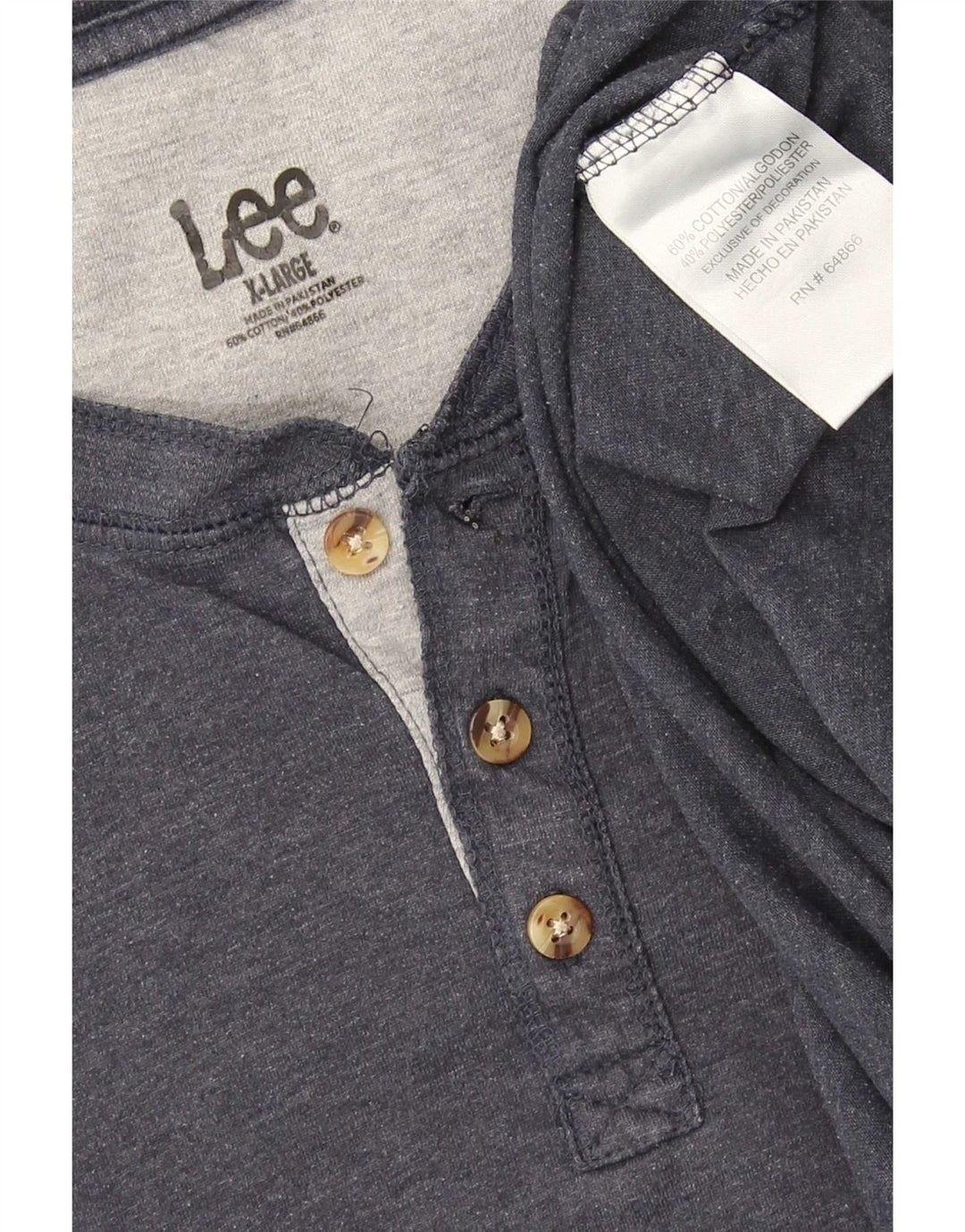 Lee Herren T-Shirt Top XL Grau Baumwolle