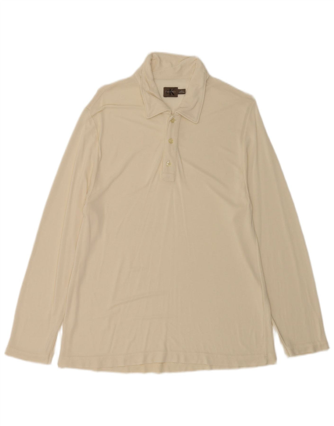 Calvin Klein Herren Langarm-Poloshirt, groß, Beige