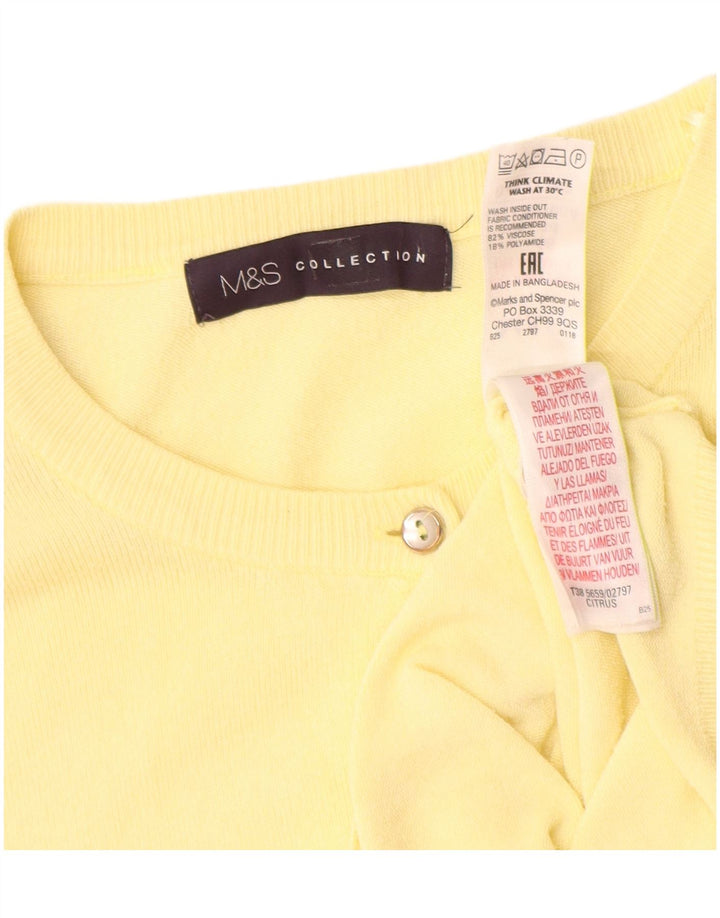Marks & Spencer Damen-Cardigan-Pullover UK 16 Large Gelbe Viskose