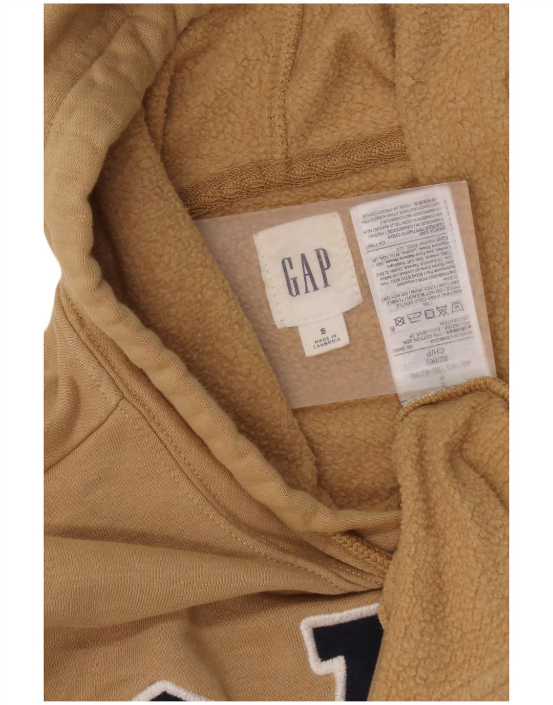 Gap Herren-Kapuzenpullover mit Grafik, Größe S, beige, Baumwolle