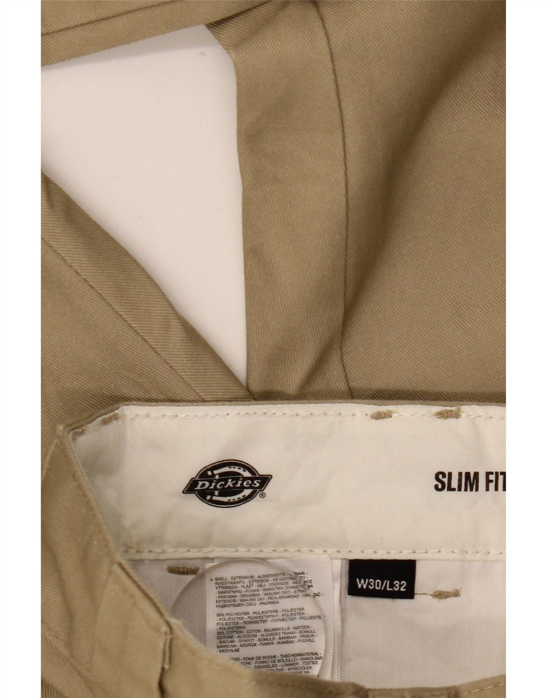 Dickies Herren Slim Fit Chinohose W30 L32 Beige Polyester